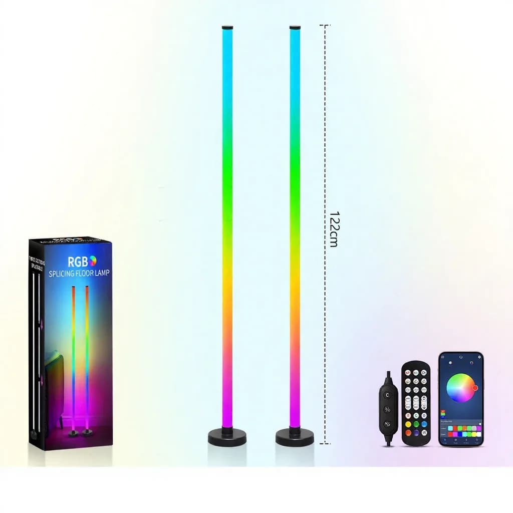مصباح أرضي RGB مع مزامنة موسيقى، توهج 360 درجة، تحكم عبر التطبيق للألعاب