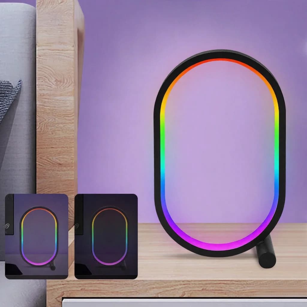 مصباح مكتب RGB متزامن مع الموسيقى بتحكم عبر التطبيق وإضاءة مستجيبة للصوت