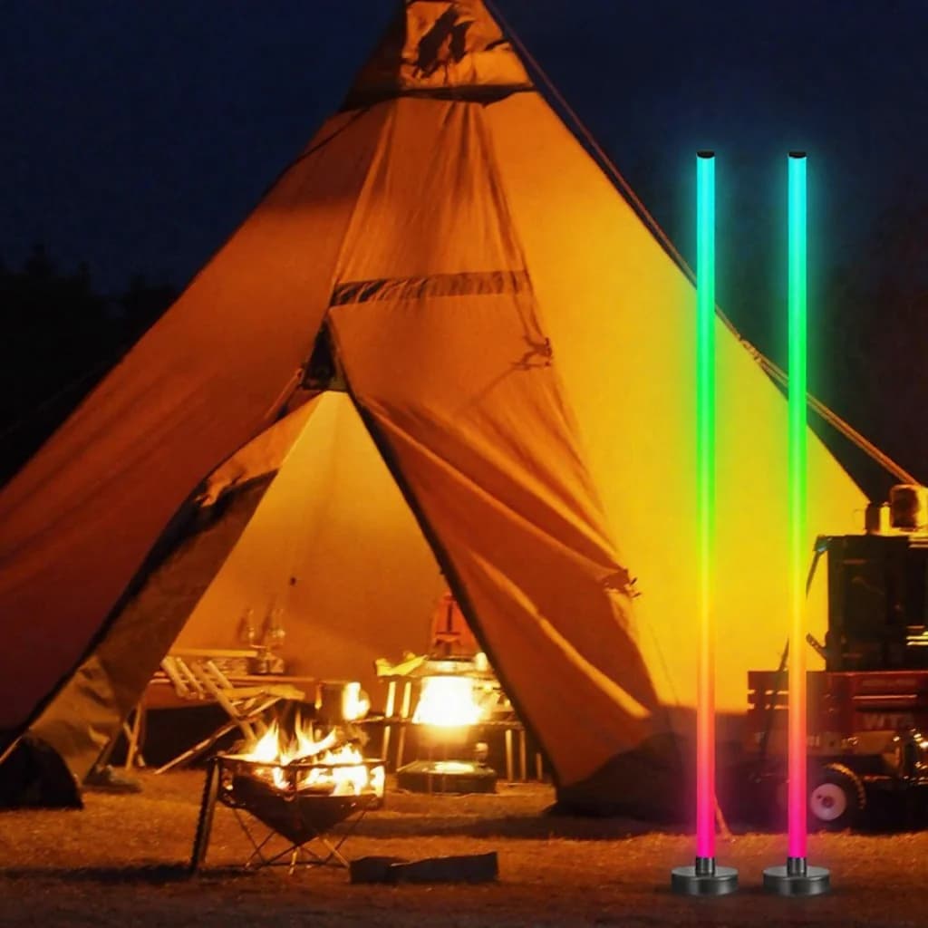 مصباح أرضي RGB مع مزامنة موسيقى، توهج 360 درجة، تحكم عبر التطبيق للألعاب