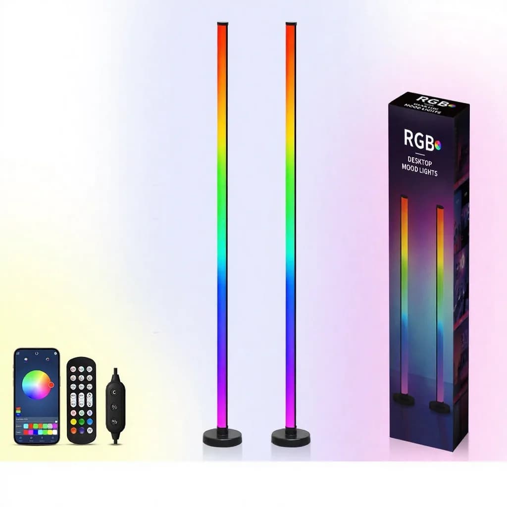مصباح أرضي RGB مع مزامنة الموسيقى، تحكم عبر التطبيق وجهاز التحكم عن بعد