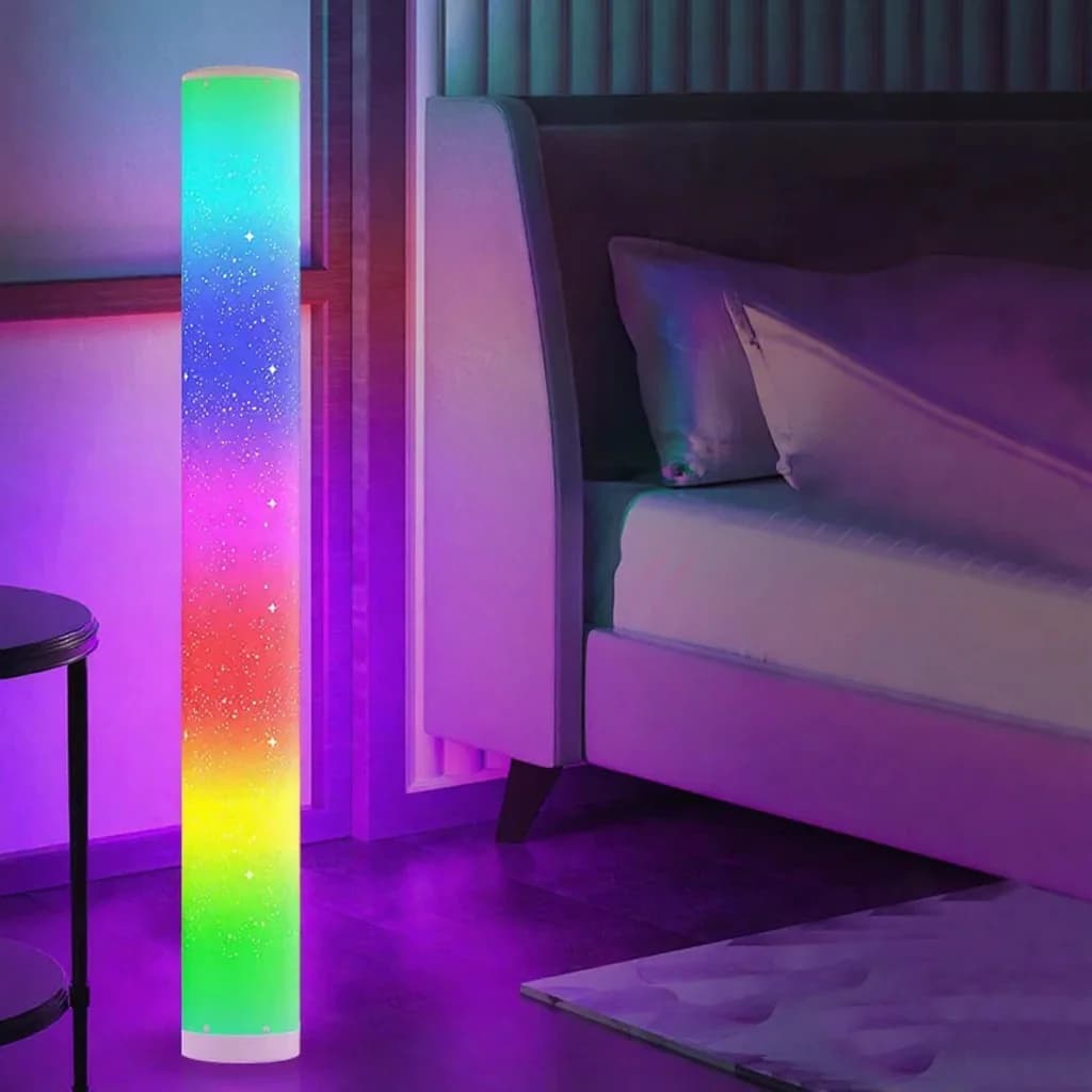 مصباح أرضي LED RGB بنمط النجوم، تحكم عن بعد وتطبيق