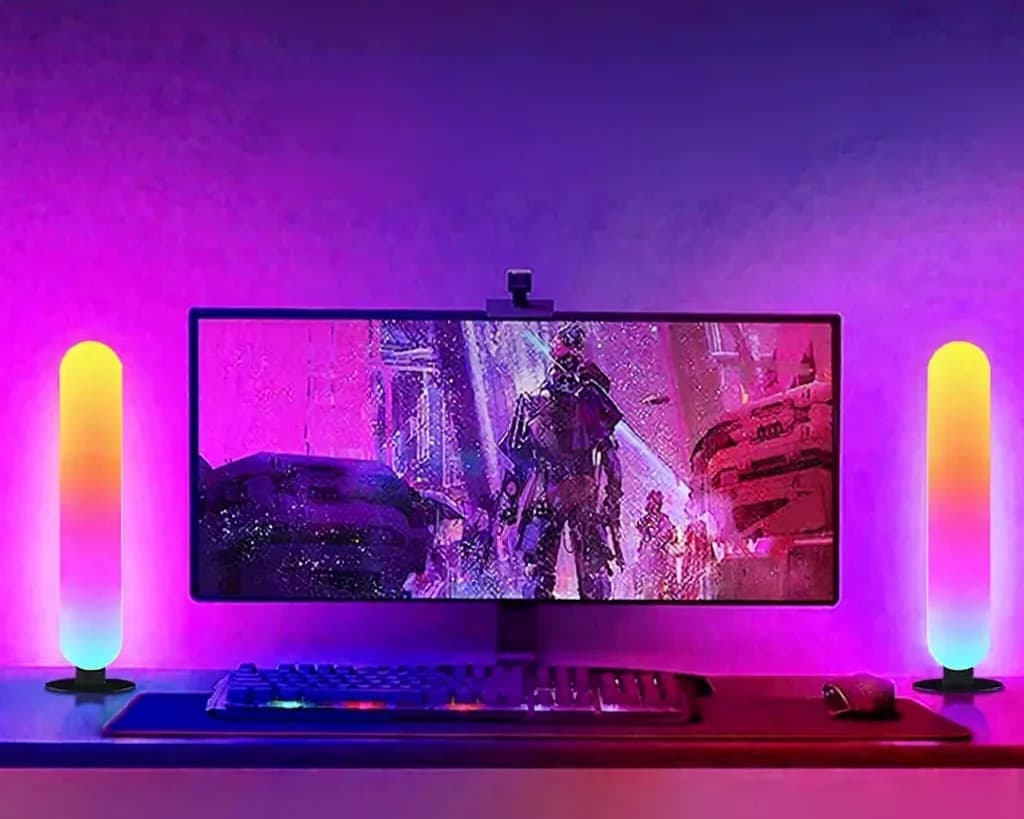 إضاءة محيطية LED RGB مع مزامنة موسيقى بلوتوث وتحكم عبر التطبيق