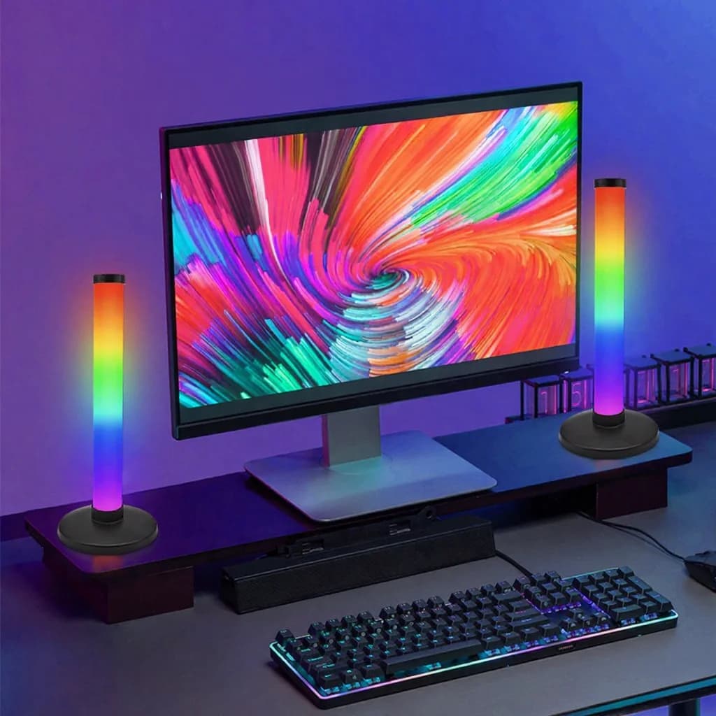 إضاءة أجواء RGB مع تزامن الصوت وتحكم بالتطبيق للمكتب