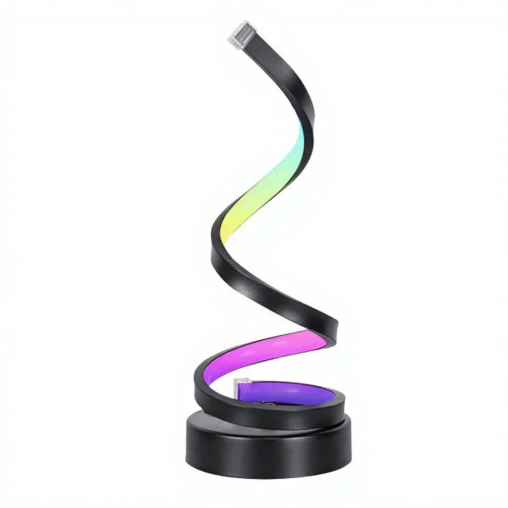 مصباح أجواء RGB حلزوني مع إضاءة تتفاعل مع الصوت وتحكم بالتطبيق