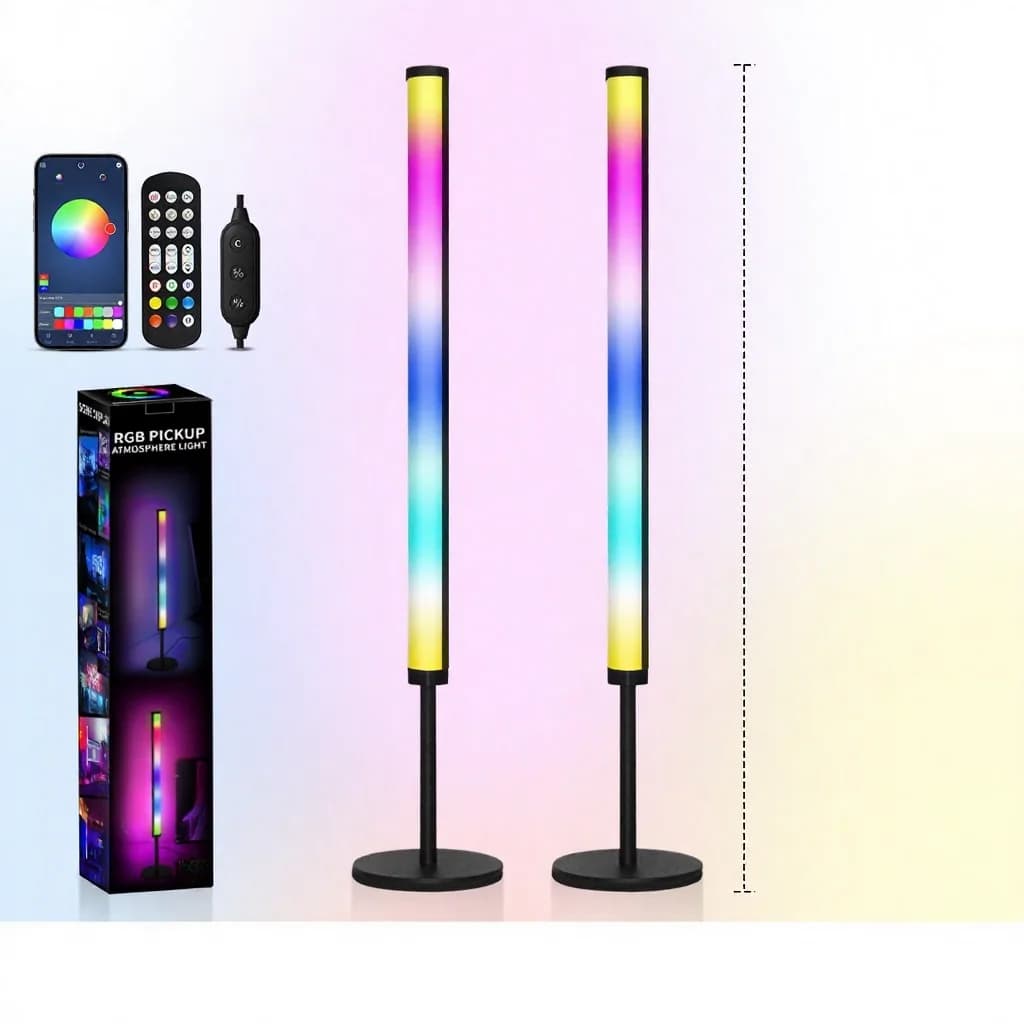 مصباح أجواء مكتبي LED RGB مع مزامنة الموسيقى وتحكم عبر التطبيق