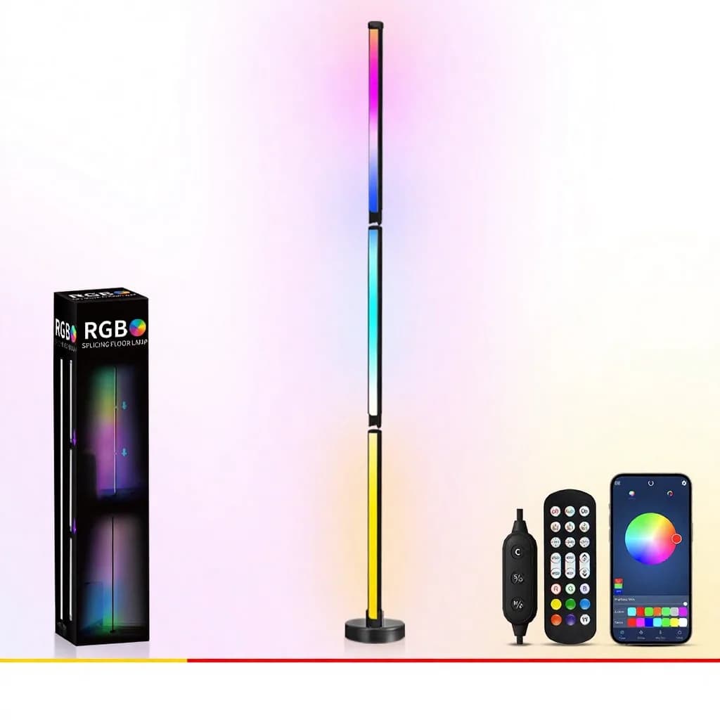 مصباح أرضي يغير ألوان RGB مع مزامنة الموسيقى وتحكم بالتطبيق