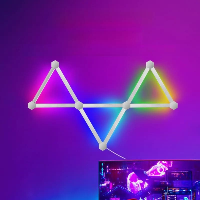 أضواء جدارية LED ذكية قابلة للتركيب RGB مع تحكم بالتطبيق ومزامنة موسيقى