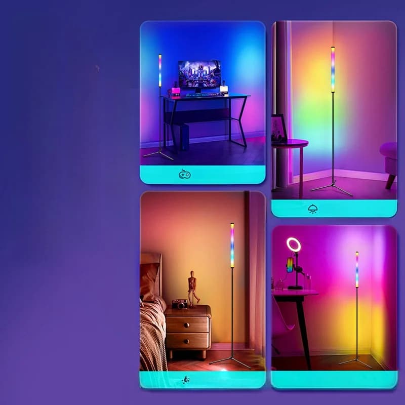 مصباح أرضي RGB متغير الألوان مع مزامنة موسيقى وتحكم بالتطبيق
