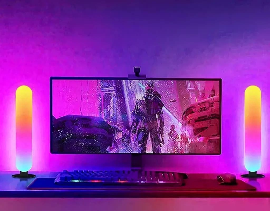 إضاءة محيطية LED RGB مع مزامنة موسيقى بلوتوث وتحكم عبر التطبيق