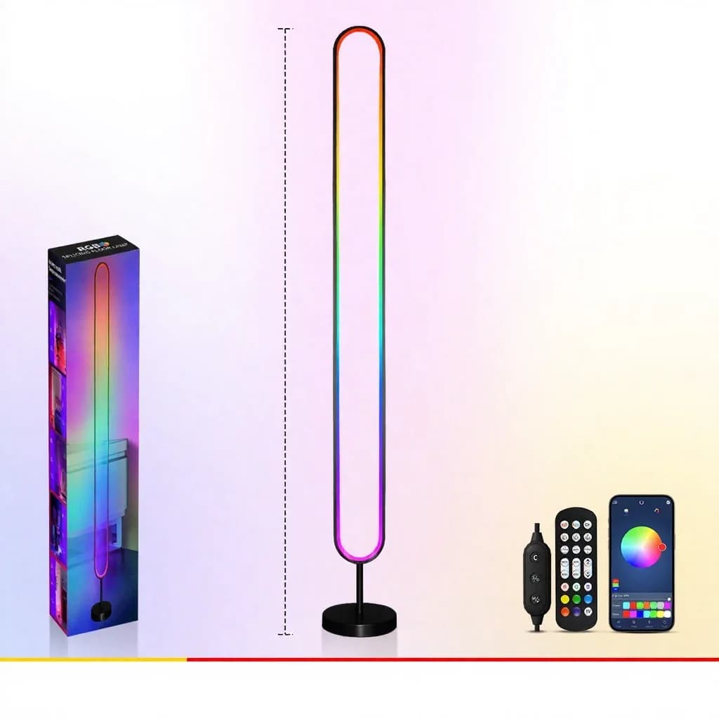 إضاءة أجواء LED RGB تتفاعل مع الصوت مع تحكم عبر التطبيق