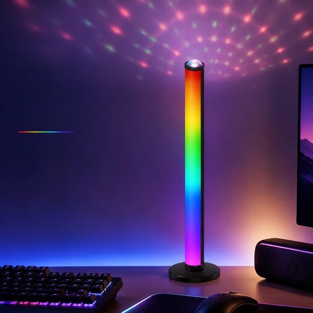 مصباح أجواء بإسقاط RGB مع مزامنة الموسيقى وجهاز تحكم
