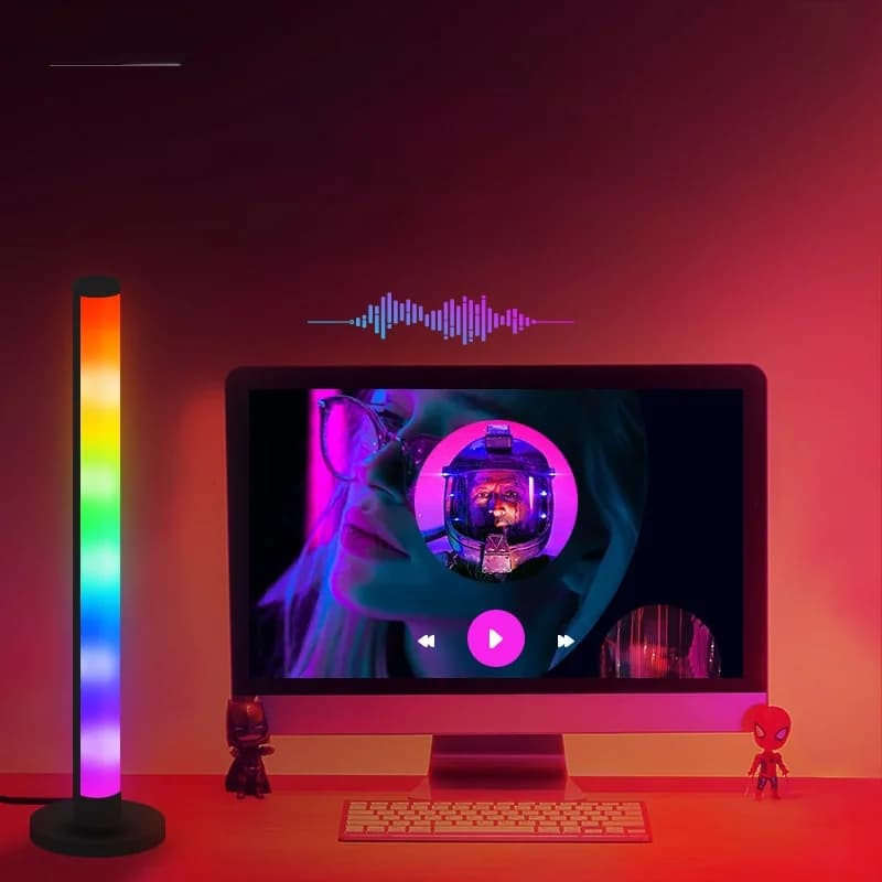 مصباح مكتب LED RGB يتفاعل مع الصوت مع تحكم عبر التطبيق