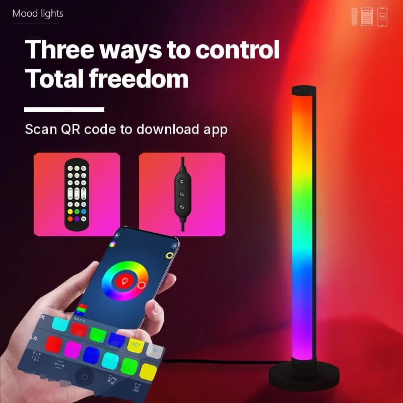 مصباح مكتب LED RGB يتفاعل مع الصوت مع تحكم عبر التطبيق