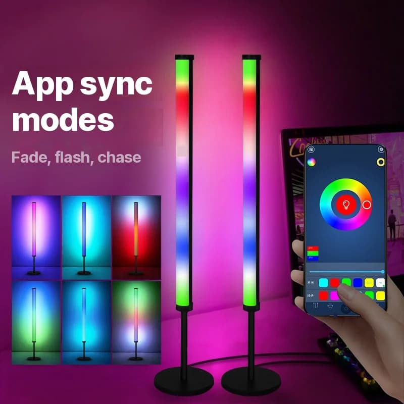 مصباح أجواء مكتبي LED RGB مع مزامنة الموسيقى وتحكم عبر التطبيق