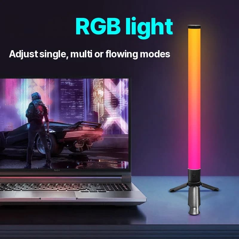 إضاءة أجواء LED لمكتب بحامل ثلاثي القوائم مع تزامن الموسيقى وتأثيرات RGB