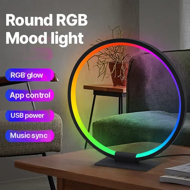 ضوء ليلي LED للأجواء RGB مع تزامن الموسيقى