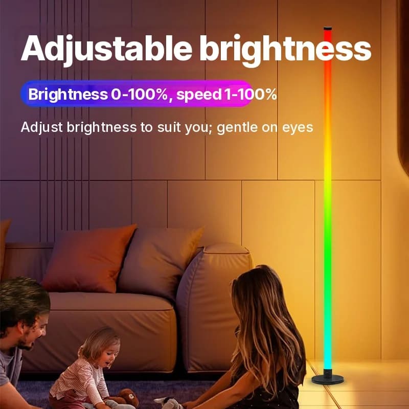 مصباح أرضي LED RGB مع تحكم عبر التطبيق لغرفة المعيشة