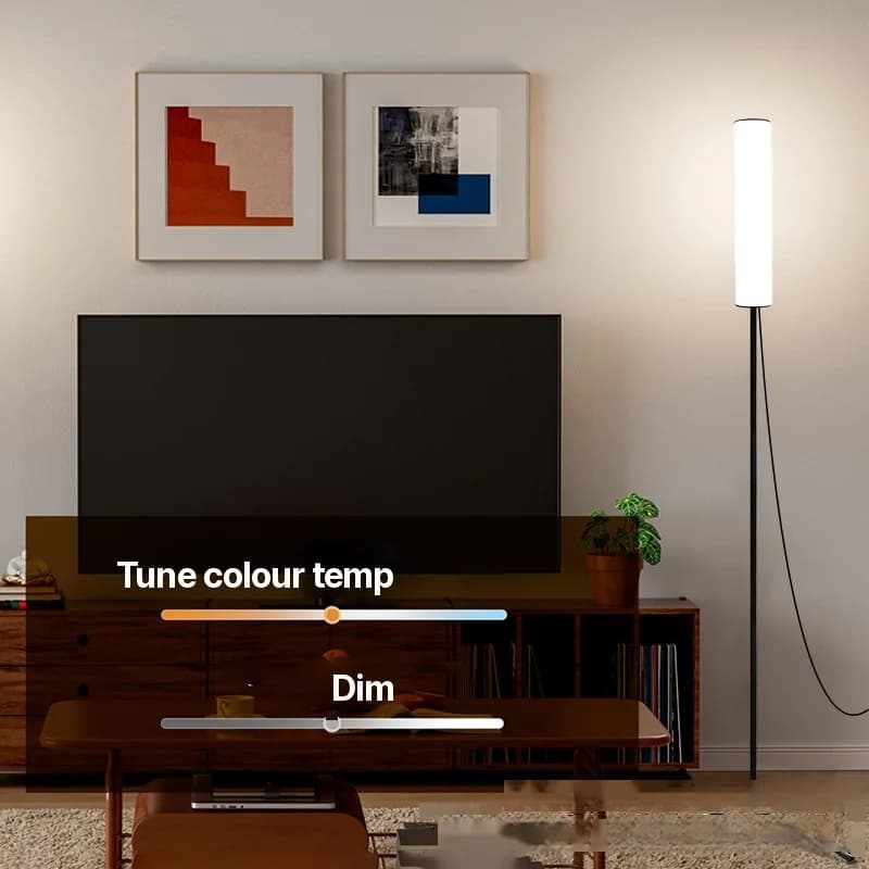 مصباح أرضي LED بارتفاع قابل للتعديل وقاعدة ثلاثية وثلاثة أوضاع لونية