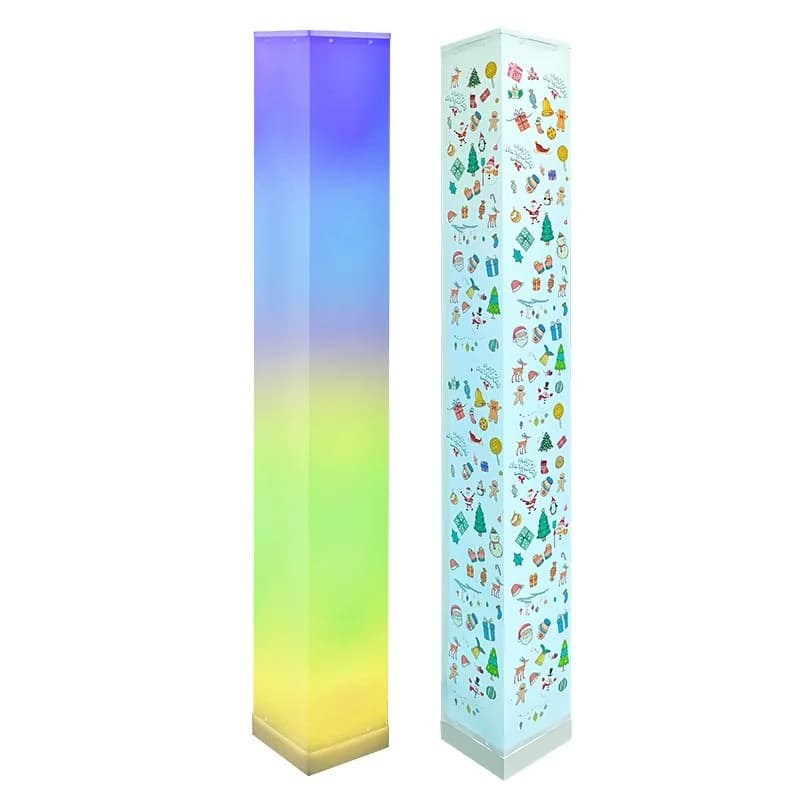 مصباح أرضي مربع مع إضاءة LED محيئة وجهاز تحكم عن بعد لغرفة المعيشة