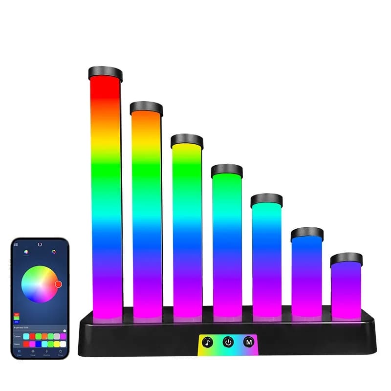 مصباح مكتب LED RGB يتفاعل مع الصوت مع تحكم بالتطبيق