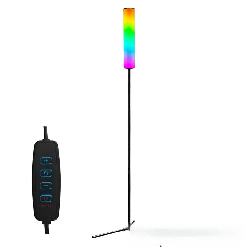 مصباح أرضي LED بارتفاع قابل للتعديل وقاعدة ثلاثية وثلاثة أوضاع لونية
