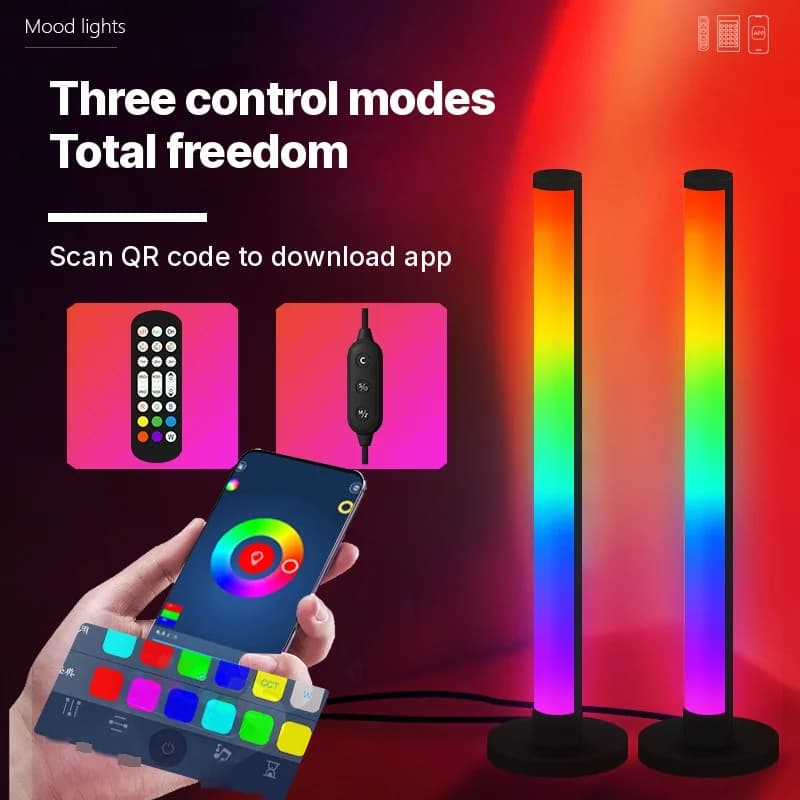 مصباح مكتب LED RGB يتفاعل مع الصوت مع تحكم عبر التطبيق